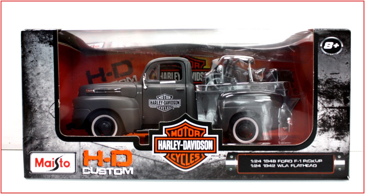 Maisto Harley-Davidson 1948 FORD F1 Truck 1942 WLA FLATHEAD