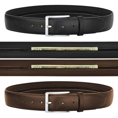 men's belt with hidden zipper