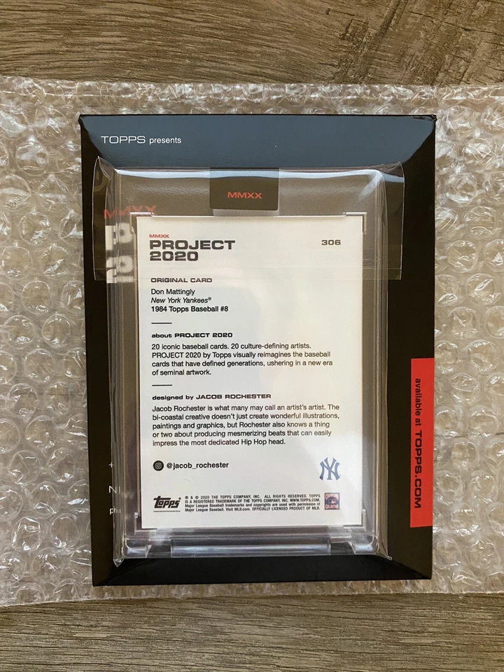 Topps Project 2020 Don Mattingly Card #306 by Jacob Rochester Yankees IN HAND! - Image 2 of 2