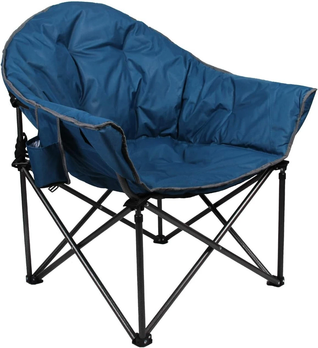Folding Oversized Moon Saucer Chair with Cup Holder and Carry Bag