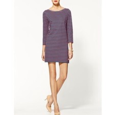 Joie Shift Dress Blue Red Striped Knit Winberry Work Classic Preppy Casual S