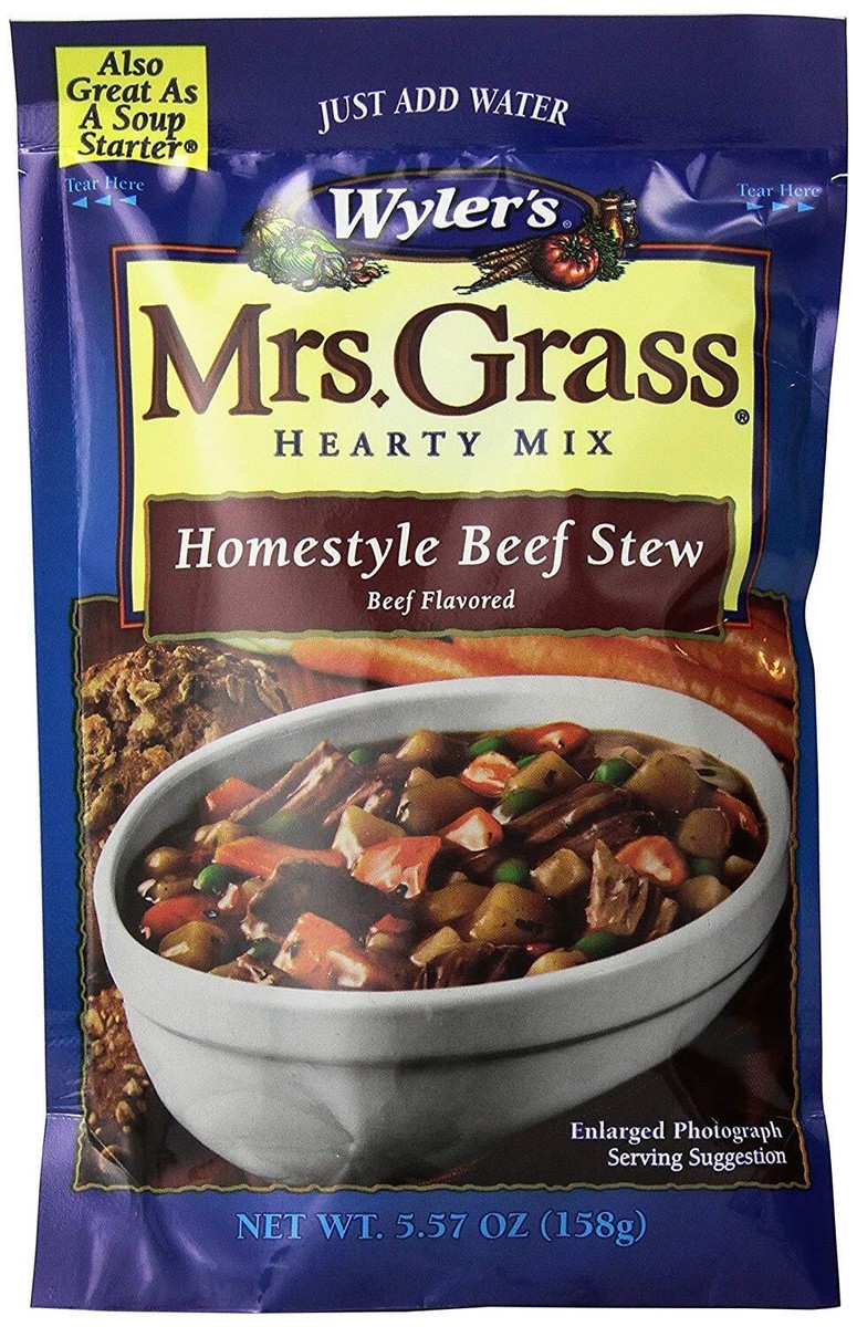 Mrs Grass Homestyle Beef Stew Mix 5.57 oz Pack of 3 Just Add Water