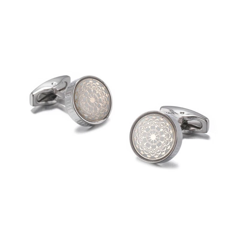 Uomo Francese Camicia Gemelli per Suit Abito Gemelli Gioielli Accessorio Argento - Immagine 2 di 4