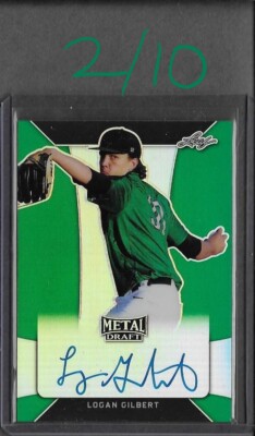2018 Blatt Metall Draft Logan Gilbert Grün Prismatische Auto RC 2/10 Seeleute