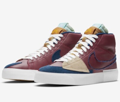 NWOB NIKE SB ZOOM BLAZER MID EDGE DA2189-600 MENS 8 WMNS 9.5 TEAM RED PATCHED UP