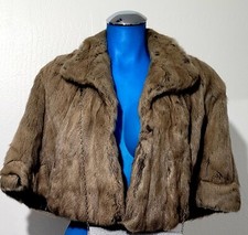 Beautifull Vintage Mink Genuine Cape Capelet Stole Brown Size M Bullock's Furfs