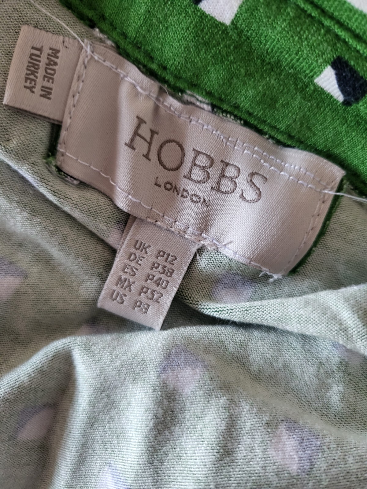 **HOBBS** Sz 12 Green Shirt Jersey Dress eBay