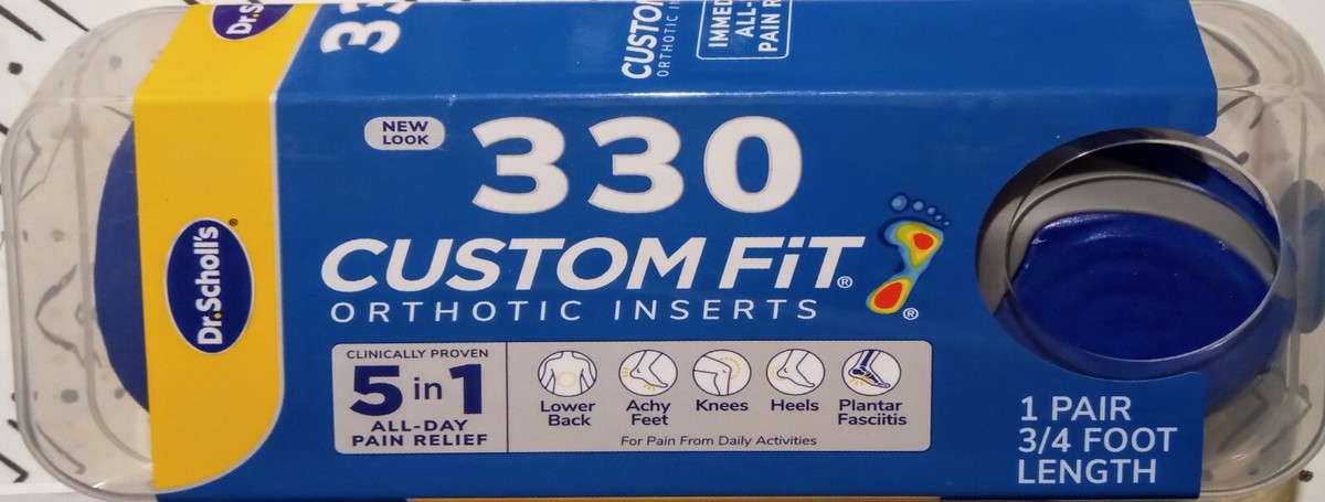 SCHOLLS CUSTOM FIT ORTHOTIC INSERTS 5-IN-1 PAIN RELIEF 3D ARCH