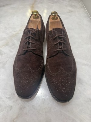 Great Pair Of Ballys Brown Suede Wing Tips, Beautiful, Size 10 US