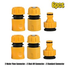 6Pcs Faucet Universal Connector, Hose Quick Connector Water Stop Connector Kit