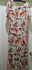  Island Aloha Wear Hawaiian Dress Womens Large Tropical Maxi