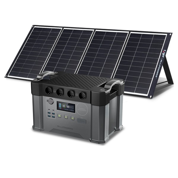 Allpowers 2400W Powerstation Mit 200W Solarpanel FüR Wohnmobil Camping-image