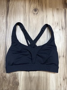 Lululemon Sport Bra Womens 4 Black Stash It Bra Medium Support B/C Cup Gym Run