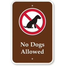 No Dogs Allowed Graphic Aluminum Weatherproof Sign c00513