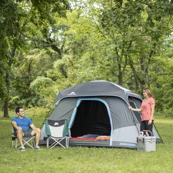 Tienda de campaña Ozark Trail para 6 personas familia descanso oscuro cabina 10' x 9' camping al aire libre senderismo Foto 2 de 4