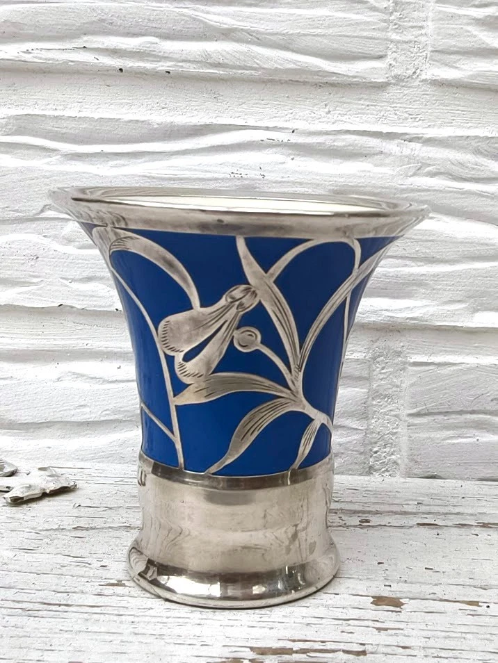 Silber Overlay Vase - Porzellan Rosenthal - Silber Friedrich Spahr 1000 10 - Bild 2 von 4