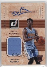2015 Panini Donruss Rookie Material Signatures 128/149 Emmanuel Mudiay Auto 17e3