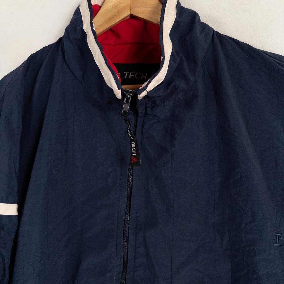 REPP TECH Jacket Mens 3XT Navy Red White Color Block Track Jacket Zip Up Sporty - Image 2 of 4