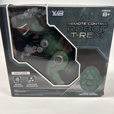 Robot T-Rex Remote Control Walking Roaring 7.9 inch T-Rex Dinosaur Green