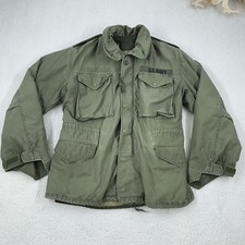 Vtg 60s-70s M-65 Navy Seabees Field Jacket Mens Small With Liner And Hood
