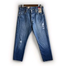 NWT Levi's Premium 501 '93 Straight Stretch Jeans distressed Blue Men's Sz 30x30