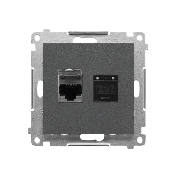 55 MODULE GRAPHITE MATTE COMPUTER SOCKET 2X UAE 8 CAT. T62.01/116