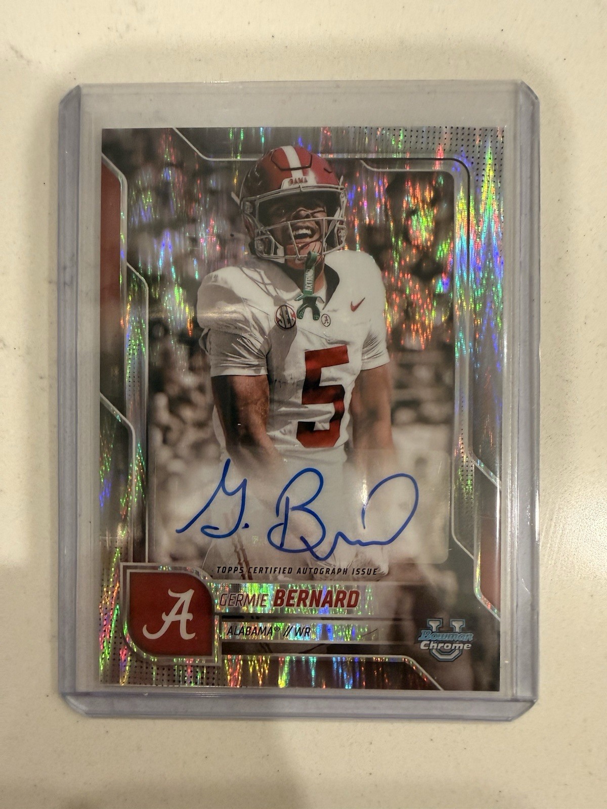 2025 Bowman Chrome U Germie Bernard Prospect Auto Stealth Refractor #BCA-GB