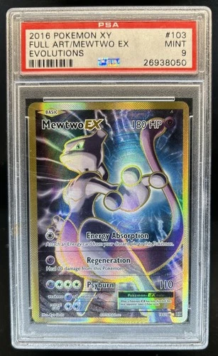 2016 Pokemon XY Evolutions Mewtwo EX Full Art #103/108 PSA 9