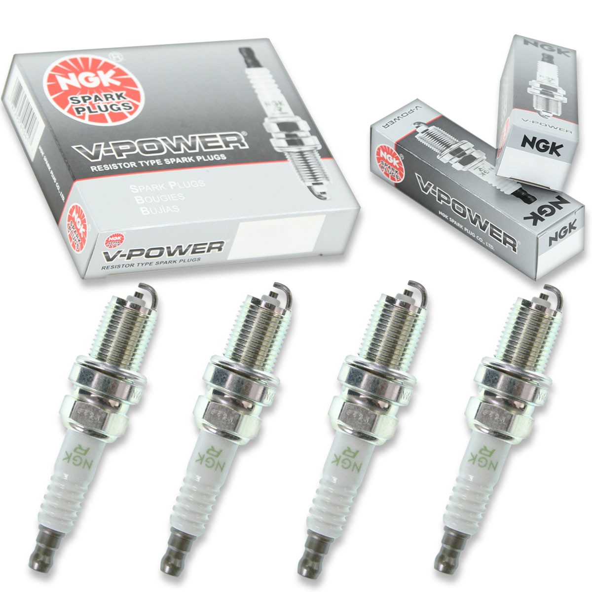 4 pcs NGK V-Power Spark Plugs for 1986-1988 Nissan Multi 2.0L L4 Exhaust qh