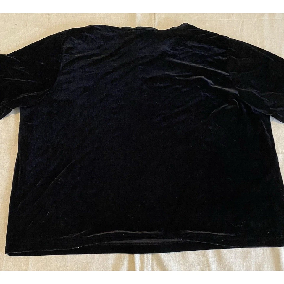 Blusa de terciopelo negra informal Leslie Fay de colección para mujer más 3X pulóver elástico Top Foto 4 de 4