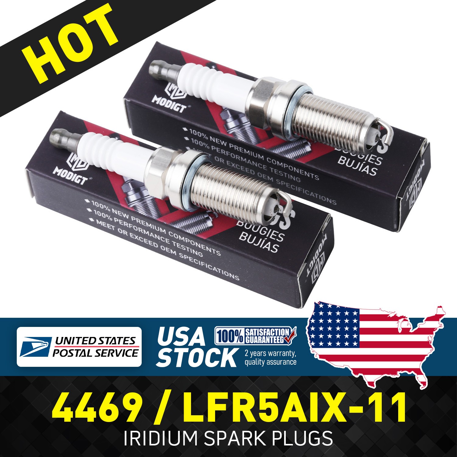 Replacement For 4 Pcs Iridium High Performence Spark Plugs 4469 LFR5AIX-11 New
