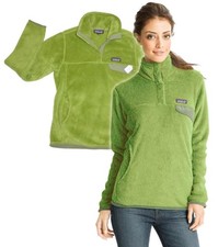 PATAGONIA Womens Small Green RE-TOOL SNAP-T FLEECE PULLOVER Sweater Mock Neck