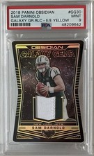 2018 Panini Obsidian 🏈🔥Sam Darnold RC Galaxy Gear Etch Yellow #04/10 PSA 9