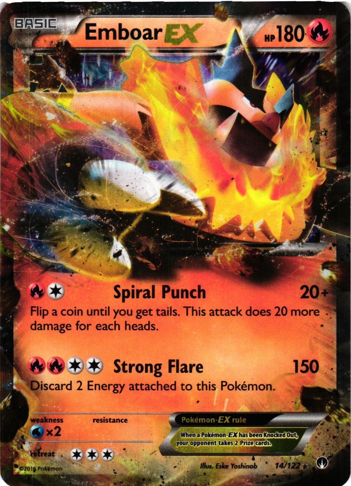 Pokémon TCG Emboar-EX BREAKPoint 14/122 Holo Holo Rare EX LP