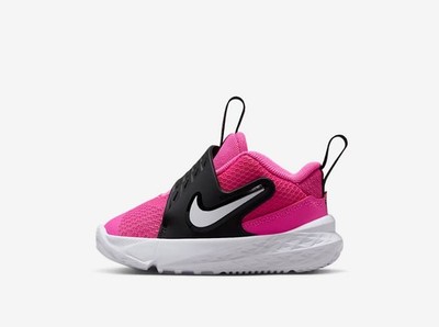 Nike Team Hustle D 12 TD Slip On Basketball Shoes Pink Black Size 9c HF6281-600