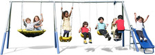 800Lbs  Swing  Play  Metal Swing Set for Backyard  Outdoors, 2 Swings  Standi