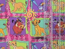 Custom 100 Cotton Woven Fabric Disney Lion King By The 1/4 Yard 9x56 Pink