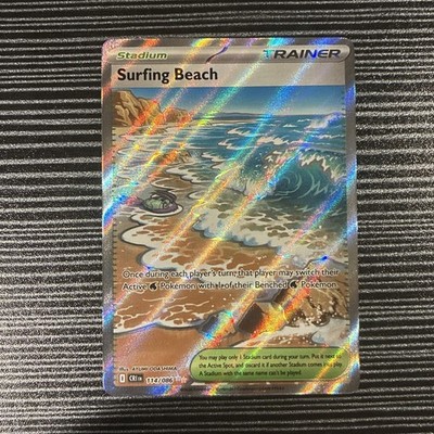 Surfing Beach 114/086 Me04: Chaos Rising Holo Pokémon TCG Near Mint