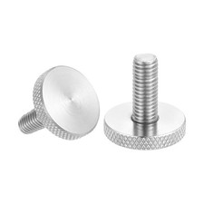 M8x20mm Knurled Thumb Screws, 25mm Dia. Stainless Diamond Knurled Screw, 2 Pcs