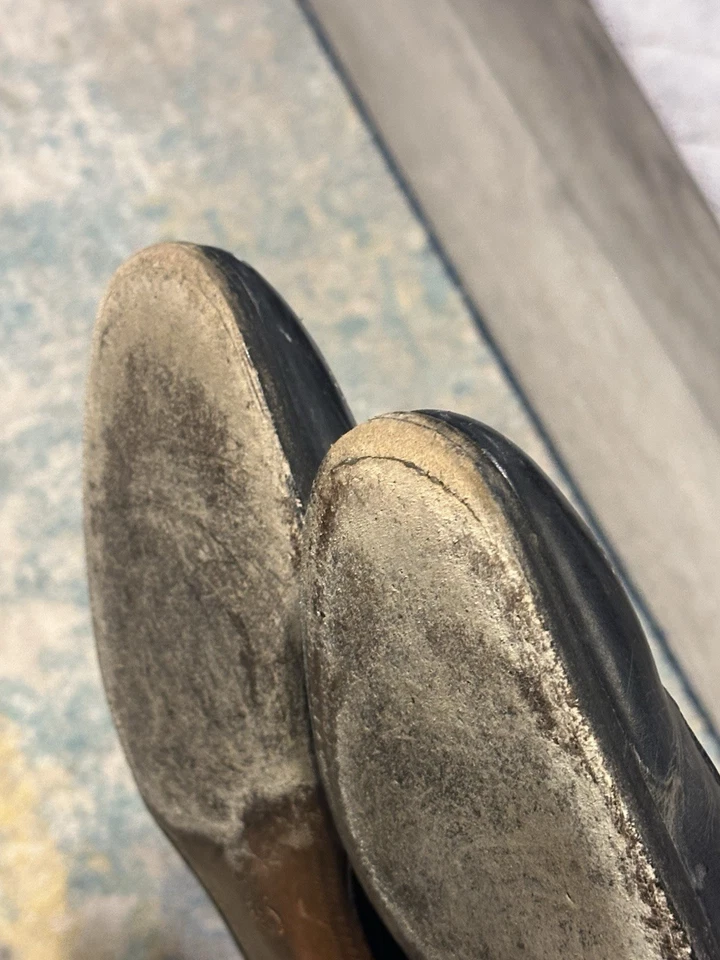 A. Testoni Loafers Men’s Size 10 Black Label Leather Wingtip Monk Strap Italy - Image 4 of 4