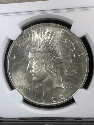 1922 Peace Silver Dollar NGC MS65 Frosty Bright White