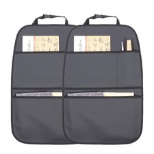 Protector De Asiento Trasero Impermeable Con 3 Bolsillos Pack De 2 Negro
