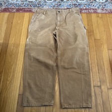 Carhartt Carpenter Pants Mens 40x30 B11 BRN Original Dungaree Fit Canvas Work