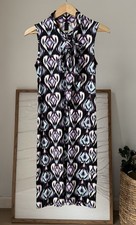 GORGEOUS Women's TORY BURCH 100% Silk Sheath Dress Sleeveless Size Small S