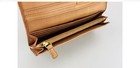 Levenger Wallet Tan Bifold Pebbled Leather Brass Dome Snap Lots Of Pockets NEW B — photo 7