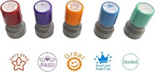 WAF Pack of 5 Sorted Teacher Stamp Teachers Self-Inking Rubber Very Good-5pcs