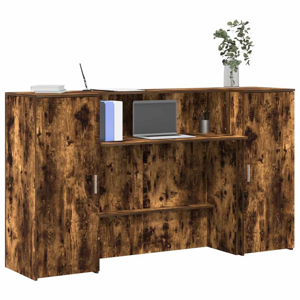 Banco Reception Rovere Fumo 180x50x103,5cm in Legno Multistrato 2805543