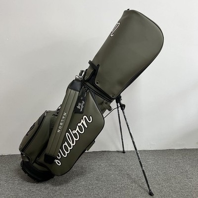 MALBON GOLF Caddy Bag Stand Type Khaki Synthetic Leather Japan | eBay