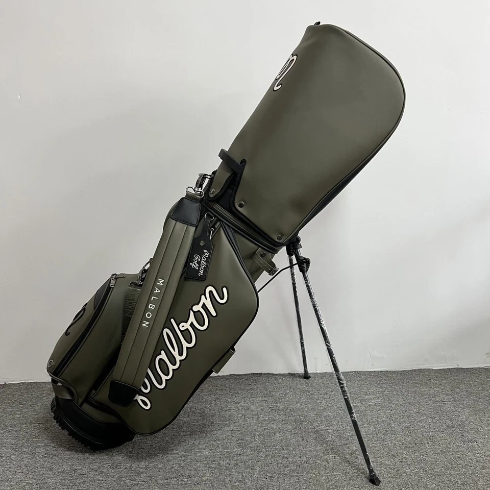 【1day shipping】 MALBON GOLF Caddy Bag Stand Type Khaki Green Synthetic Leather - image 3 of 4