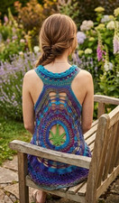 crochet-handmade-womans-420-mandala-vest-pot-leaf-boho-fae-top-large-xl